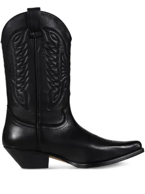 Pointed Toe High Shaft Black Boots Abrasion Resistant Lining Grippy Outsole Mountain Climber