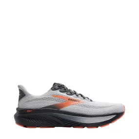Brooks Men's Ghost 17 Sneaker in Oyster Mushroom/Orange/Ebony Ultimate Flex Enhanced Grip Pattern