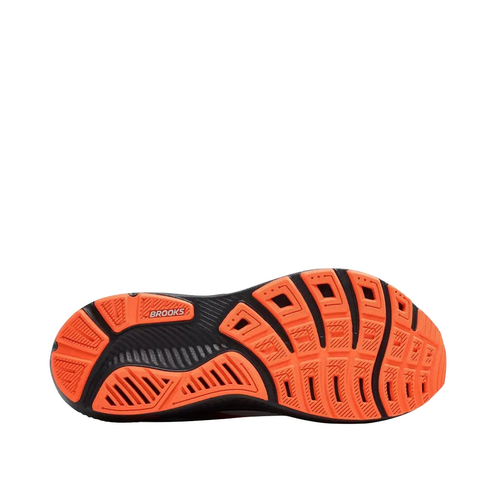 Sockliner Contouring Energy Return EVA Foam Brooks Men's Ghost 17 Sneaker in Oyster Mushroom/Orange/Ebony