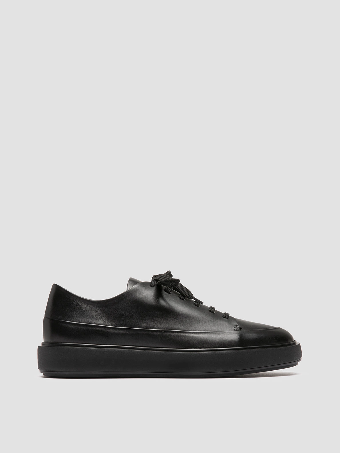 Lace Design RELEASE 001 - Black Leather Low Top Sneakers