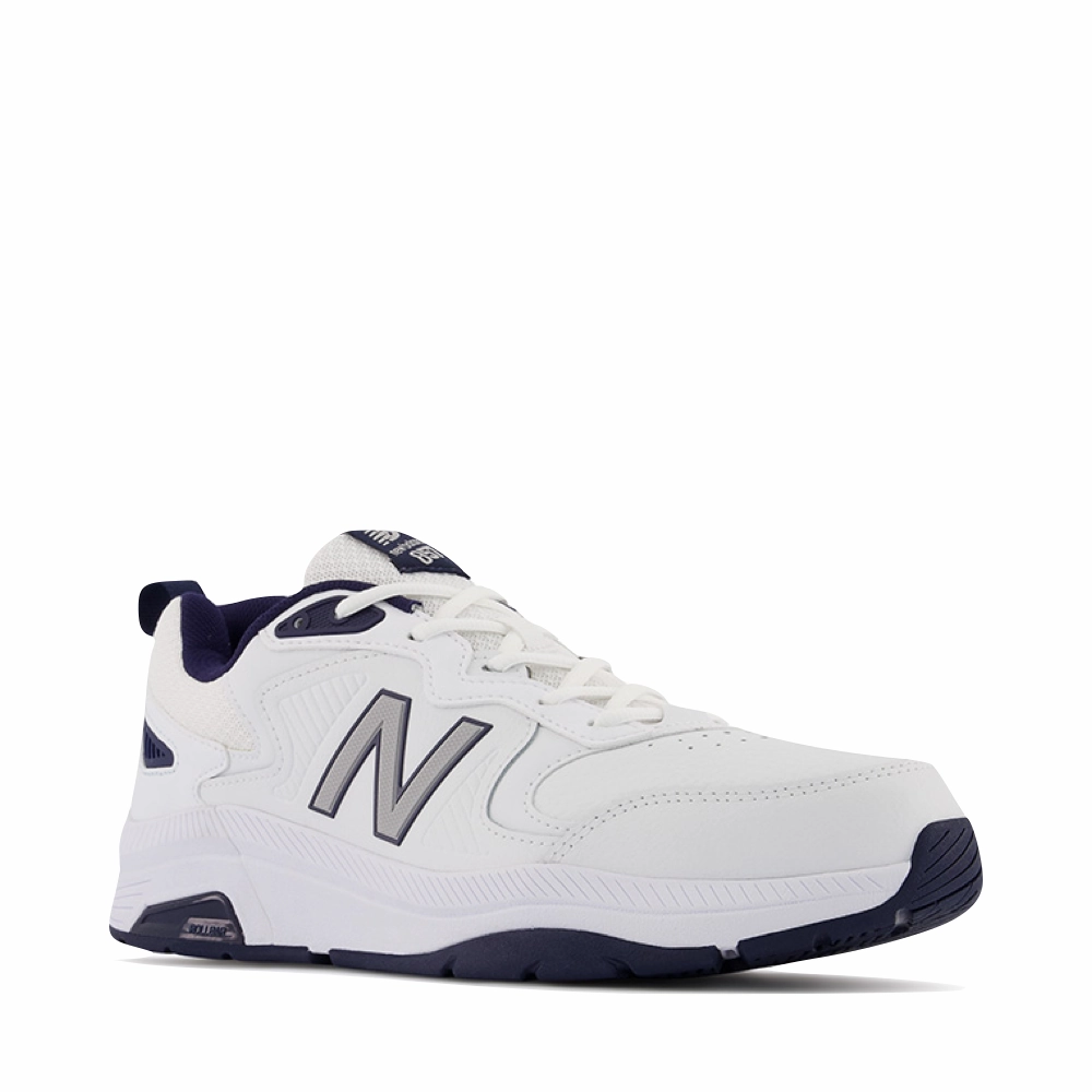 New Balance Men's MX857V3 Sneaker in White/Navy Running Comfort