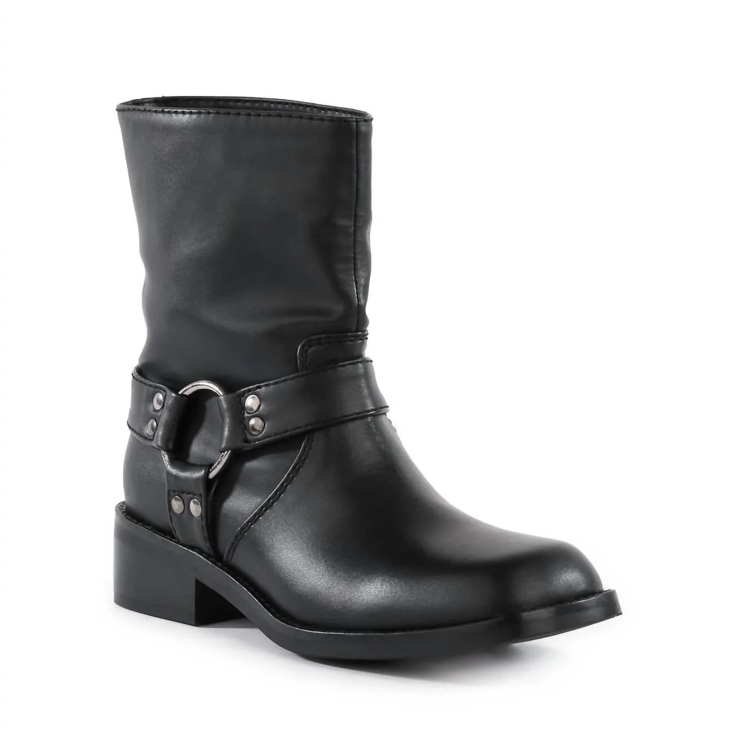 Women's Rise Up Vegan Leather Boot In Black Padded Interior Active Nomad