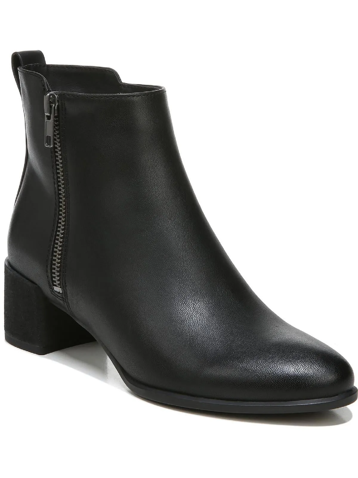Comfort Lining All Day Wear Richy Zip Womens Faux Leather Block Heel Ankle Boots