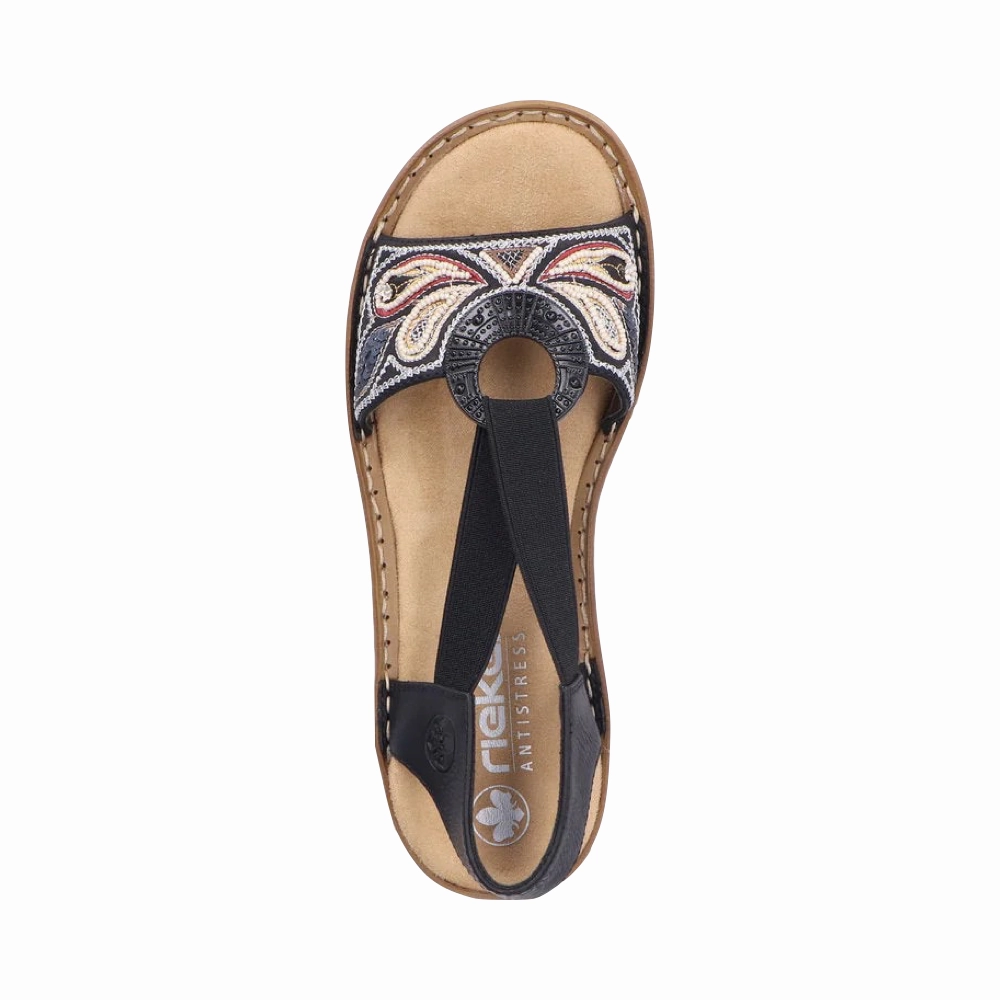 Bespoke Style Edge Look Rieker Women's Regina B4 Sandal in Black