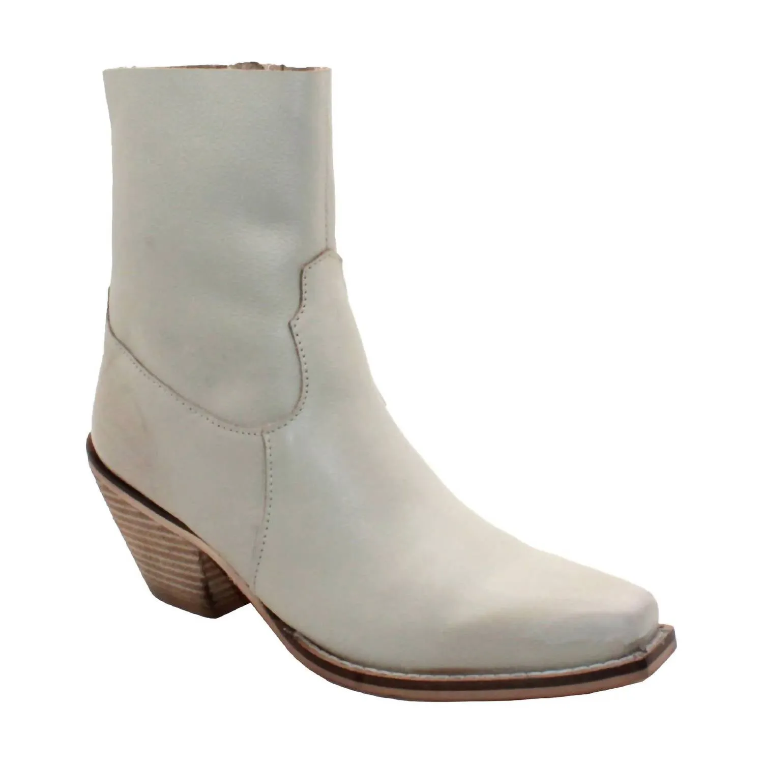Women Lariat Unlined Leather Bootie In Bone Everyday Wear