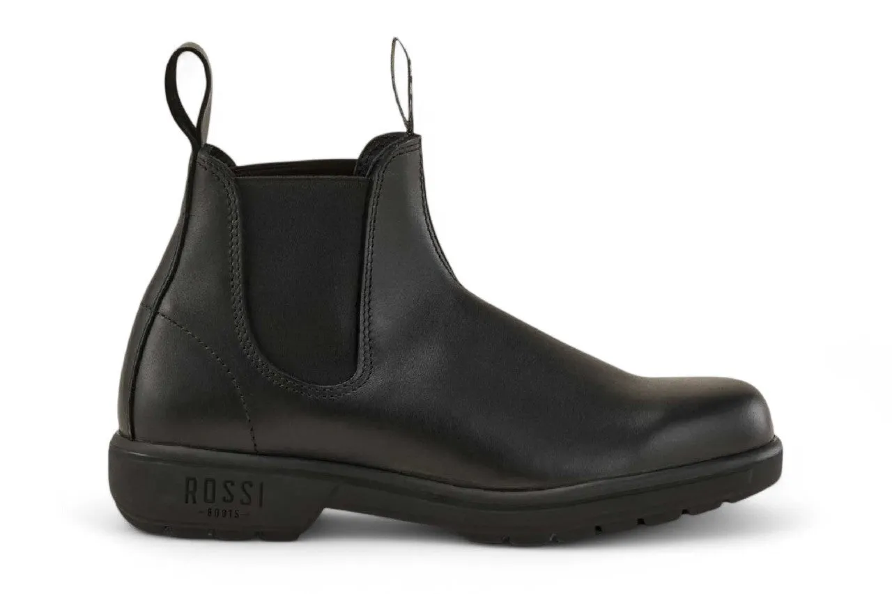 Reinforced Form Mountain Hike Low Profile Weekend Camping Rossi 301 Endura Black Leather Chelsea Boots
