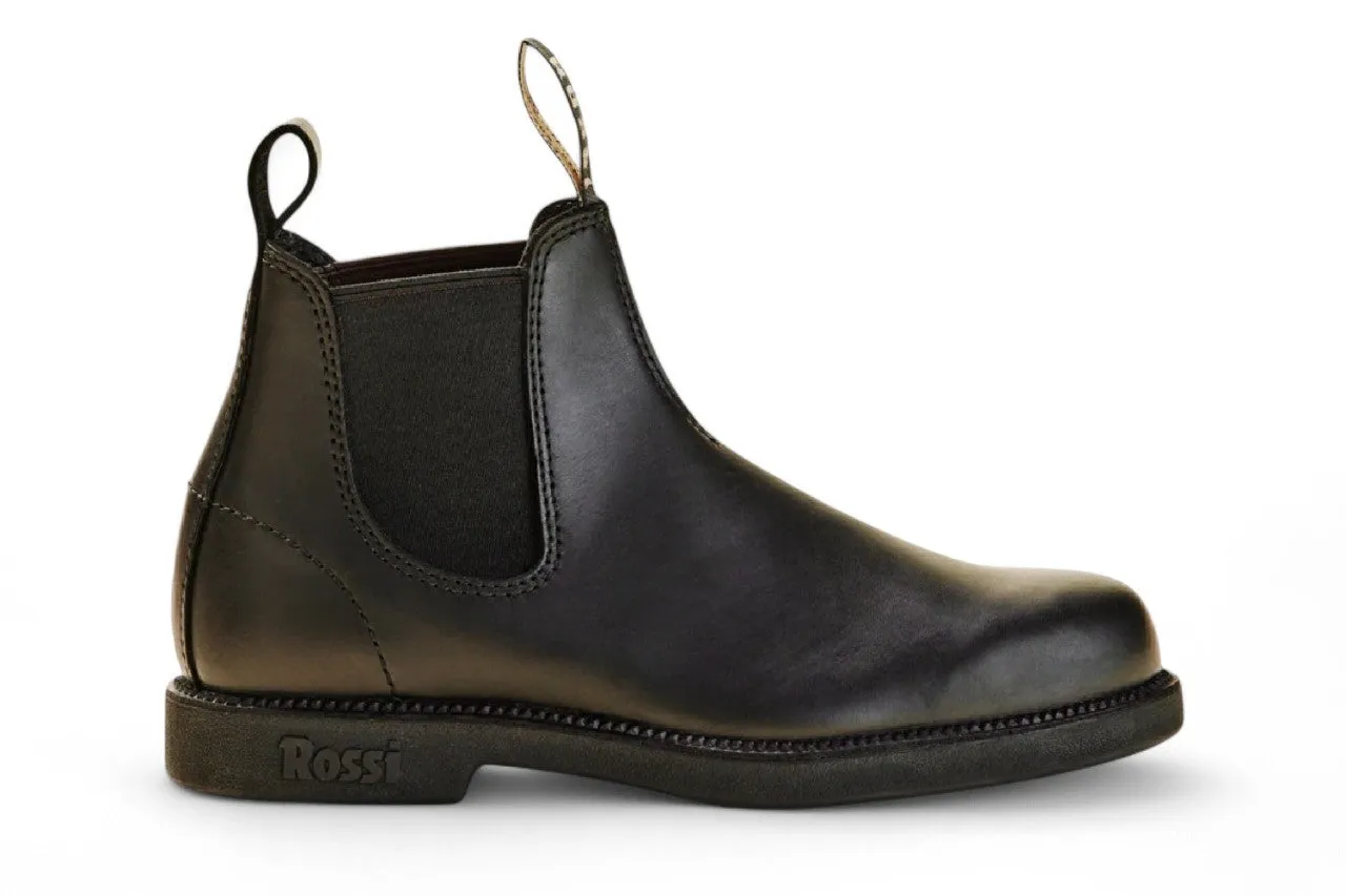 Rain Ready Soft Material Rossi 607 Booma Black Leather Chelsea Boots
