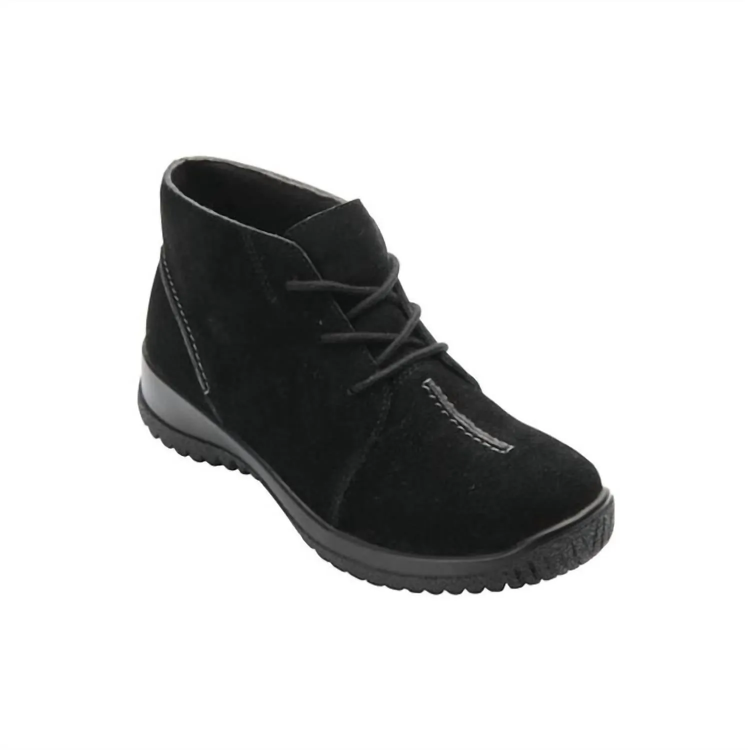 Thick Grip anti static Women's Krista Suede Ankle Boot In Black