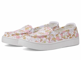 Drop In Midsole Roxy Minnow Plus ARJS600548 Shoes Women's White Floral Slip On Sneaker JOBB1380