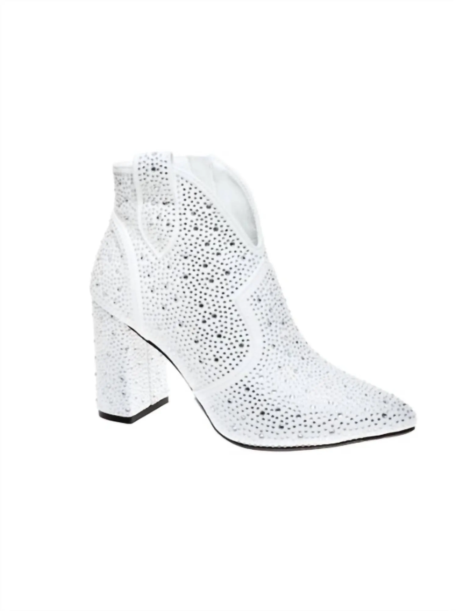Flexible Frame Weather Resistant User Sweat Wicking Women's Diva Rhinestone Boots In White