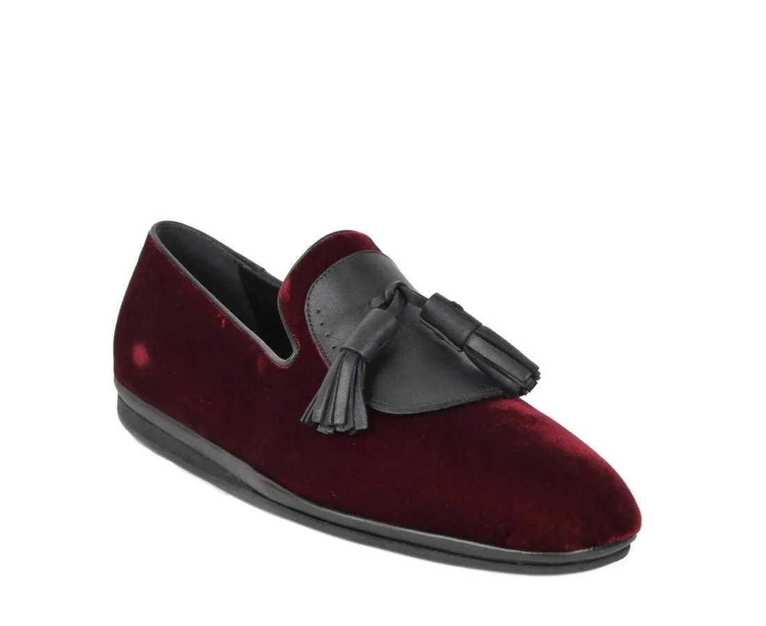 Midsole Shockproof Slip On Salvatore Ferragamo Men's Velvet Tassel Loafer