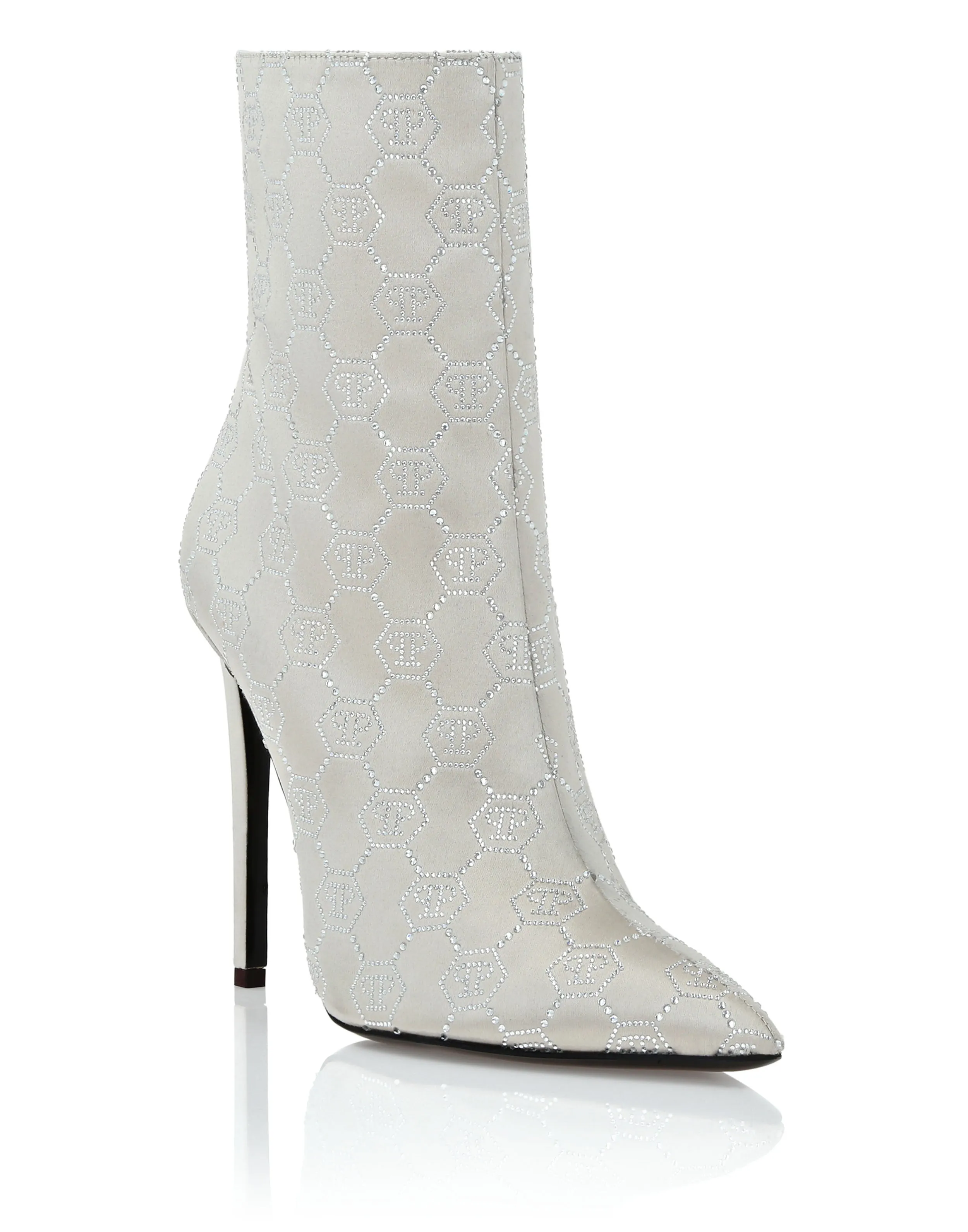 Satin Boots High Heels Mid Monogram Strass Slip Resistant Adventure Seeker Winter Protection
