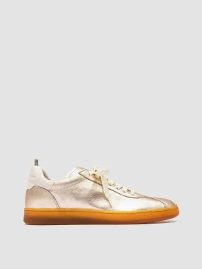 Fashion Appeal Abrasion Defense DESTINY 101 - Gold Leather Low Top Sneakers