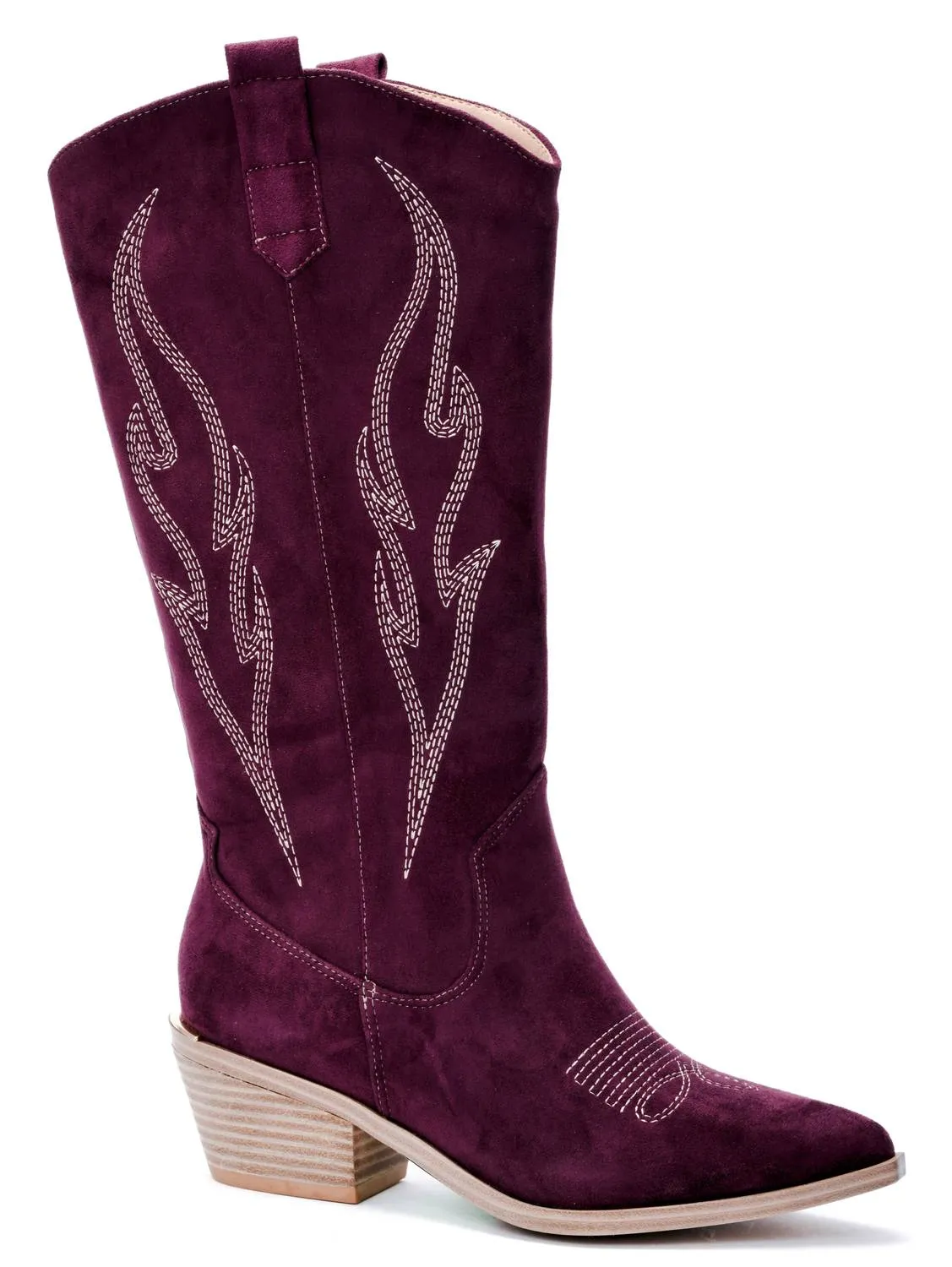 Durable Shell Outdoor Trek Headliner Cowgirl Faux Suede Boot In Wine