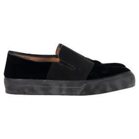 Dries Van Noten Slip-On Sneakers in Black Velvet Easy Clean