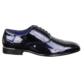 Laced Patent Faux Leather Smart Shoes Indoor Use Base Support