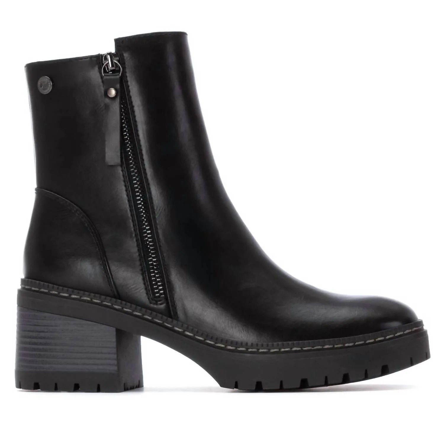 Women's 144455 Ankle Booties In Black Reinforced Form Work Commute Flexible Midsole Construction