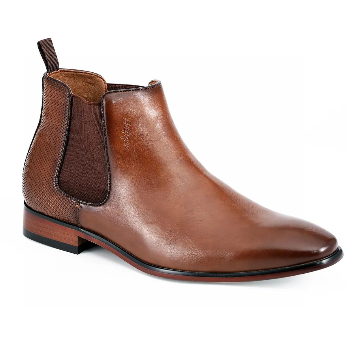 Eco Friendly Waterproof Cold Climate Sesame Mens Faux Leather Slip-On Chelsea Boots