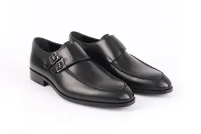 Dapper Style Soft Leather Arlington Double Monk Dress Shoes