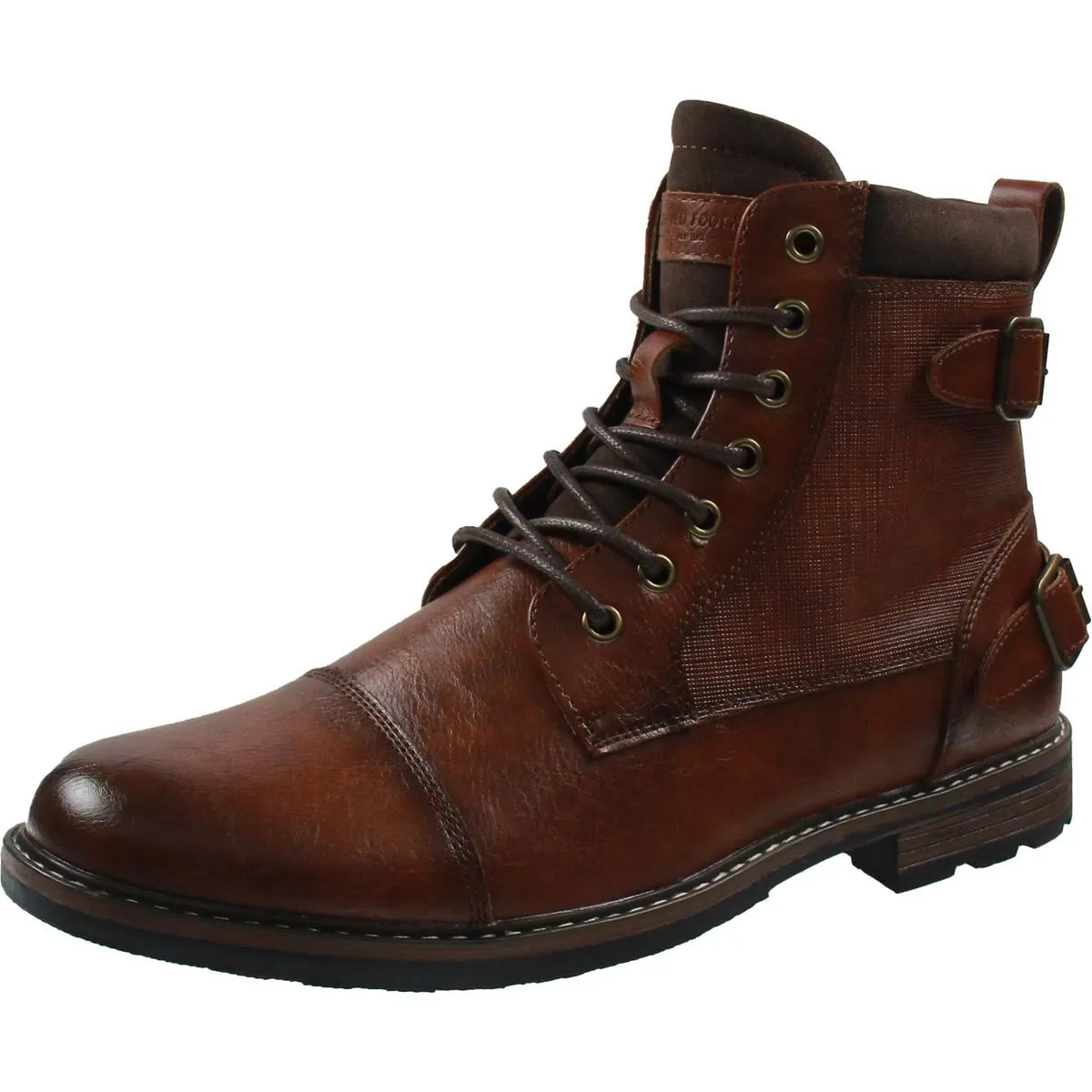 Side Zip Emmett Mens Zipper Faux Leather Chukka Boots