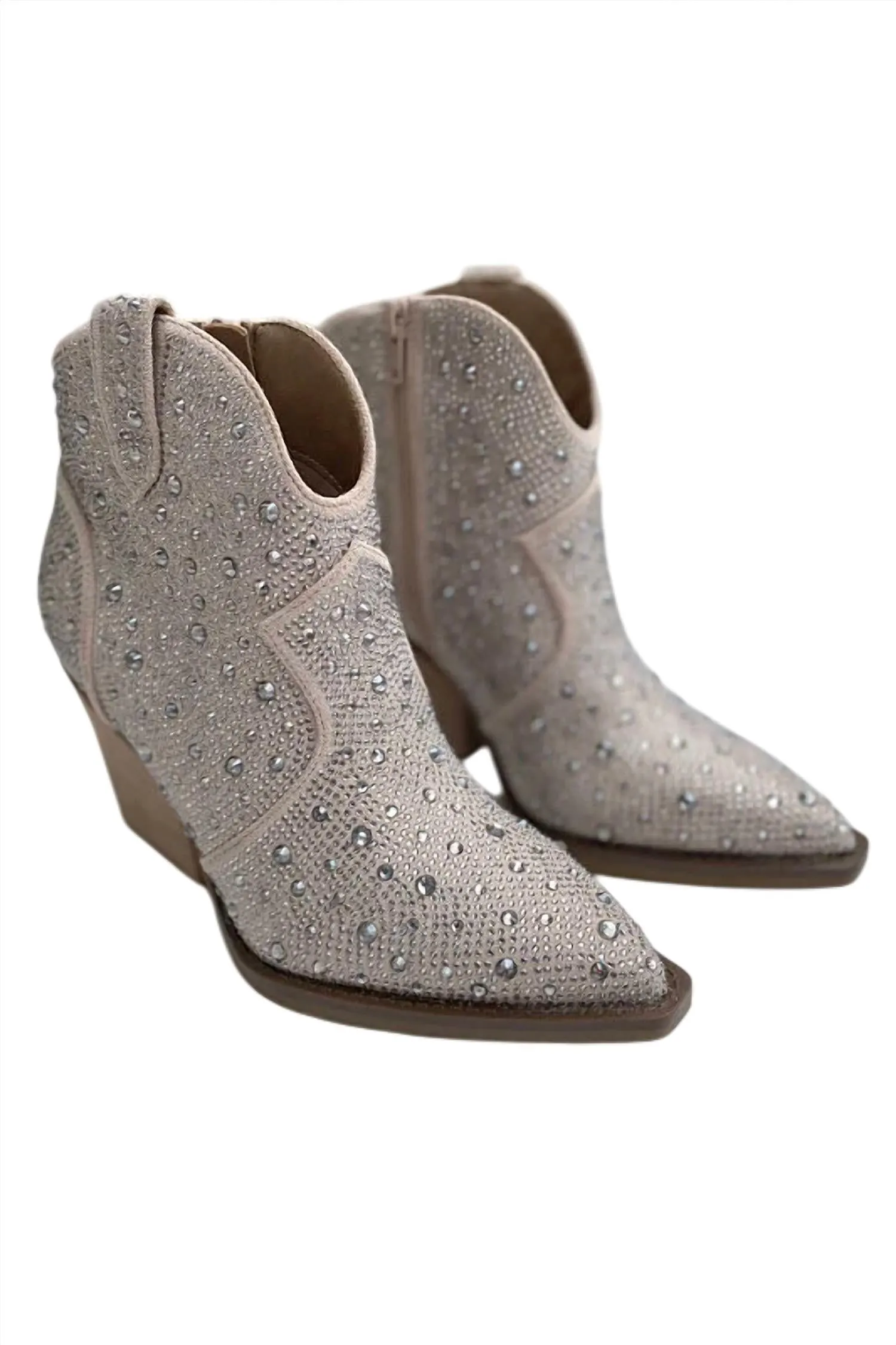 Women's Austin Rhinestone Ankle Boots In Taupe Urban Ready