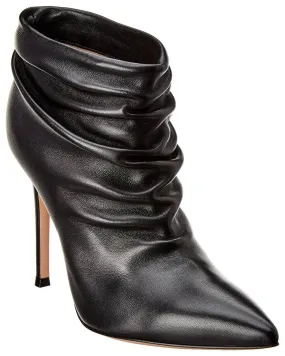Gianvito Rossi Cyril 105 Leather Bootie Padded Interior Cold Weather Commuter Subtle Lines