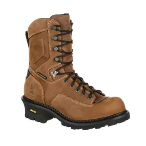 Men's Comp-Toe Comfort Core Logger Climber 9" Work Boot In Brown All weather