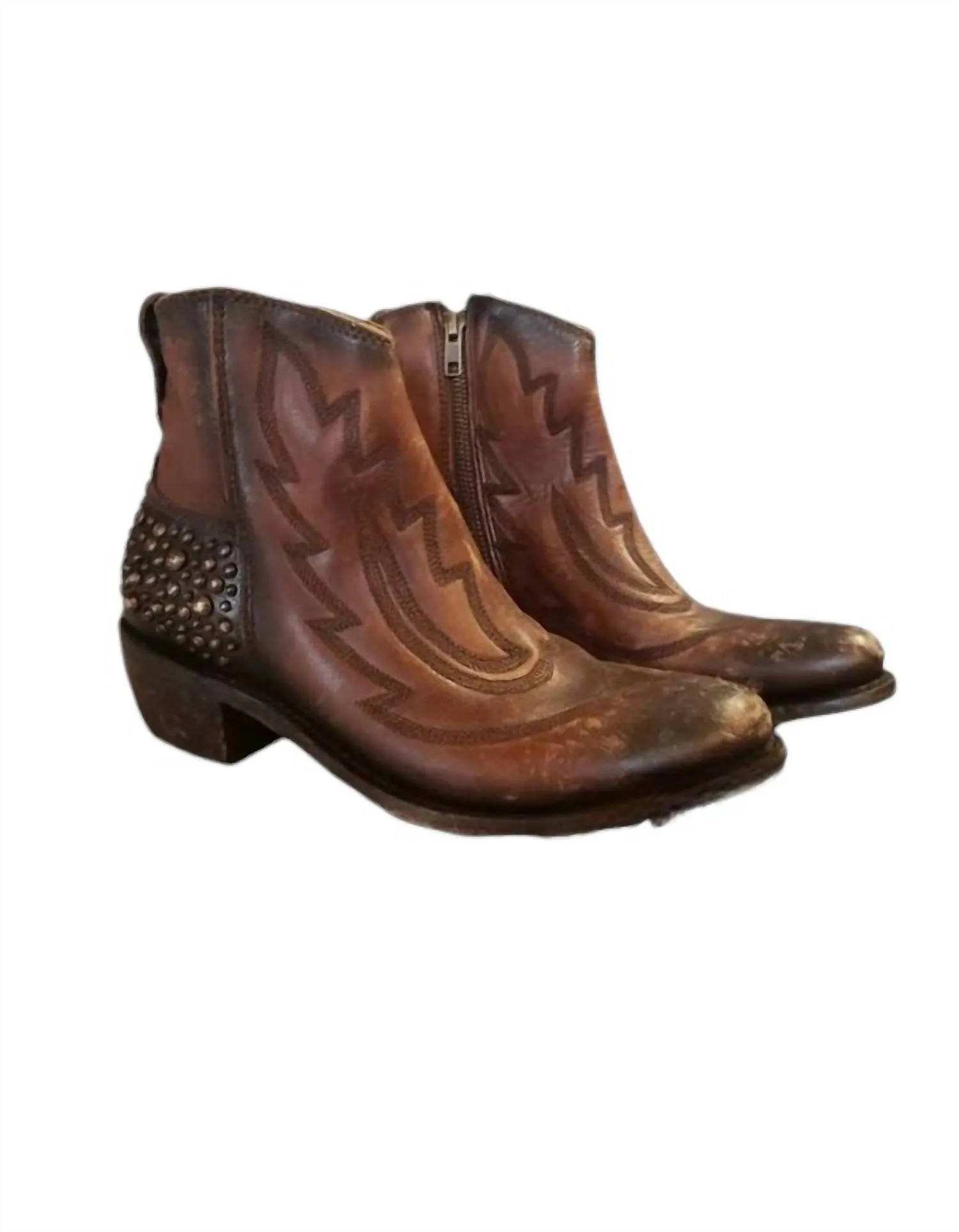 Women's Regina Drica Luggage Booties In Brown Cold-resistant Comfortable Arch