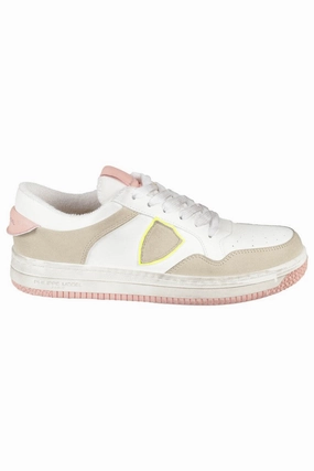 Variable Density Foam White And Pink Lyon Low Sneakers