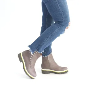 Side Cord Bootie In Grey Comfortable Design