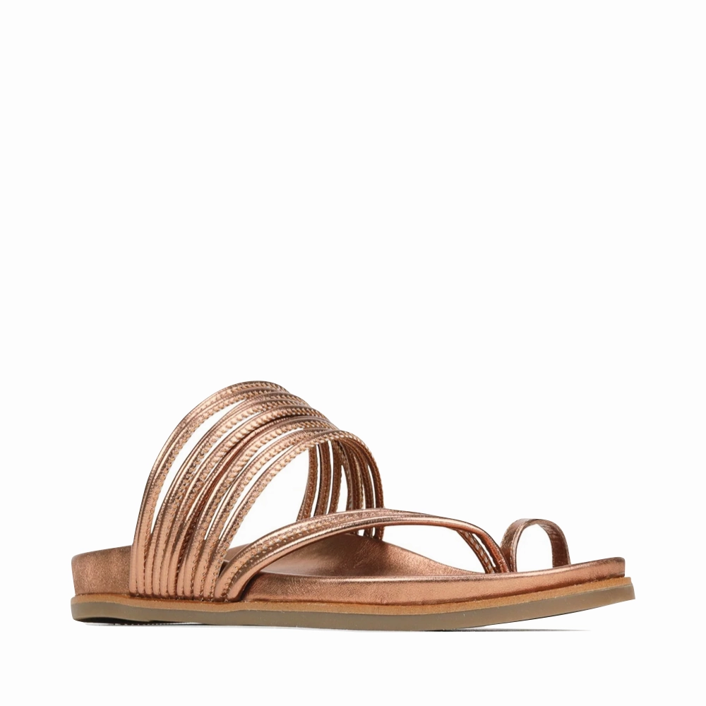 Signature Fit Insole Comfort EOS Women's Carmella Toe Loop Sandal in Copper