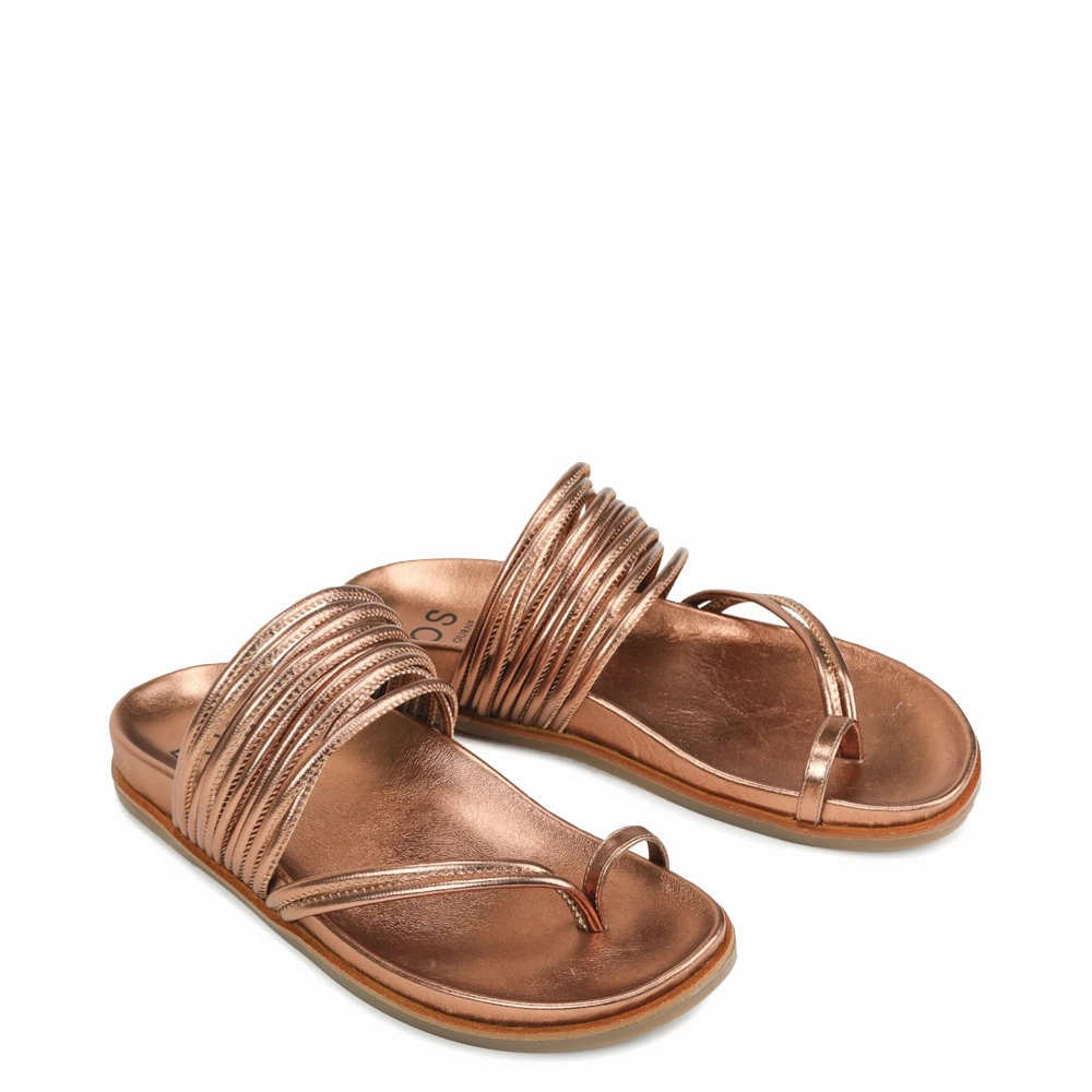 EOS Women's Carmella Toe Loop Sandal in Copper Meeting Style Confident Shade