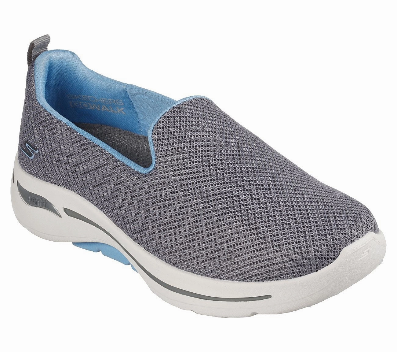 Multi Directional Flex Zones consistent - quality Skechers Go Walk Arch Fit-Grateful 124401-GYBL Women's Gray Casual Shoe GBNC1071