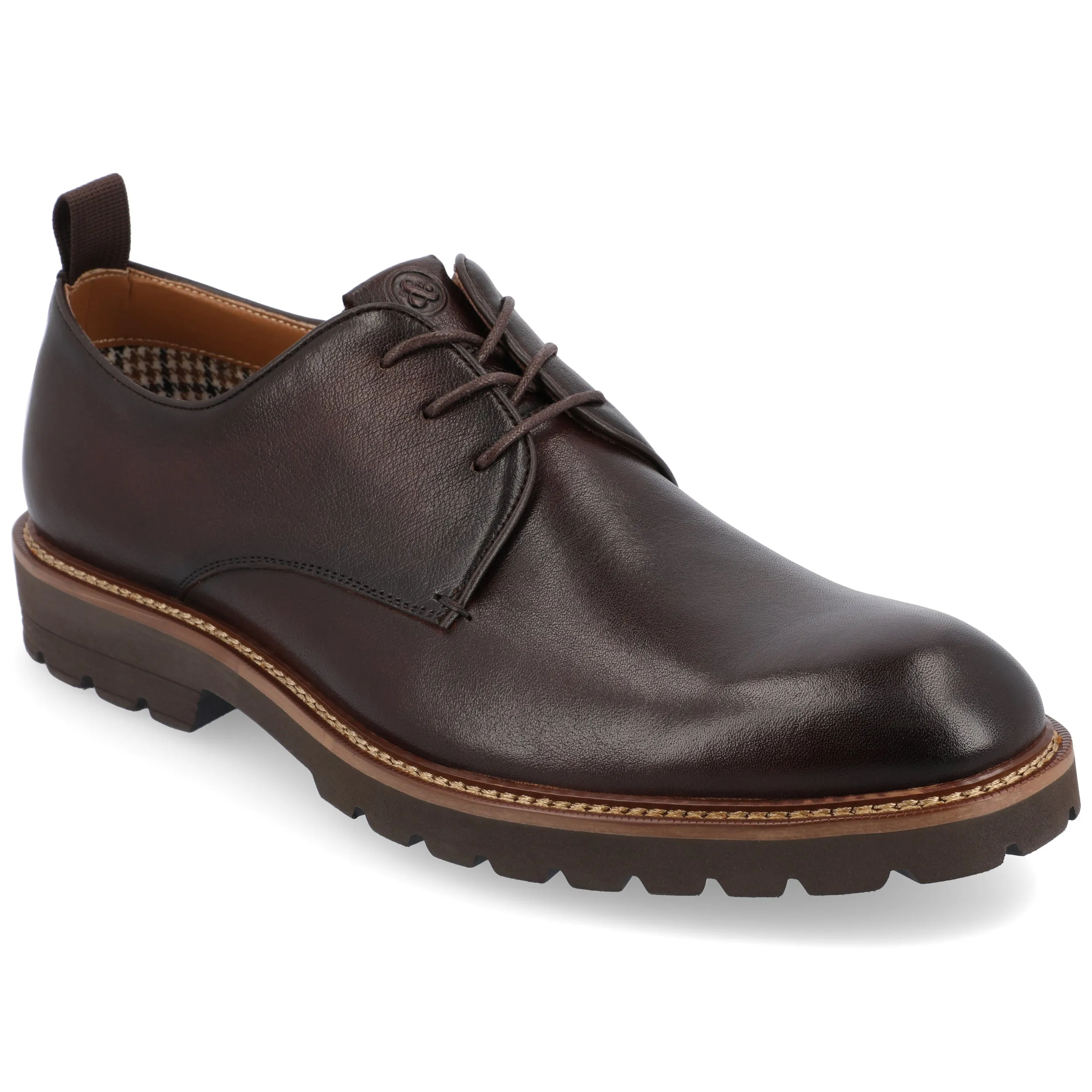 Thomas & Vine Davies Plain Toe Derby Round Toe Design Soft Full Grain Leather