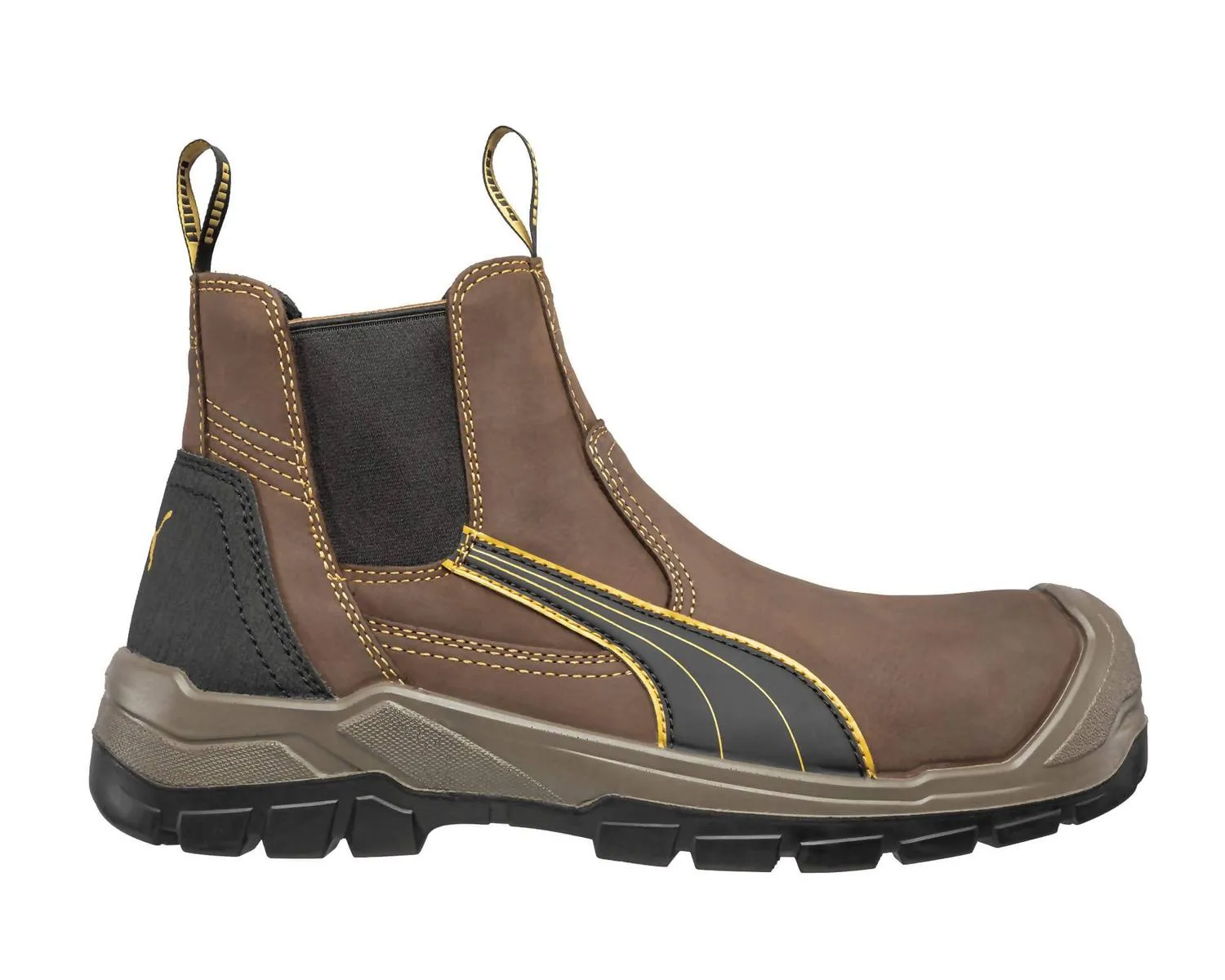 Men's Tanami Mid Safety Composite Toe Work Shoes In Brown Shock Absorbing Urban Commute Seamless Comfort Urban Commute