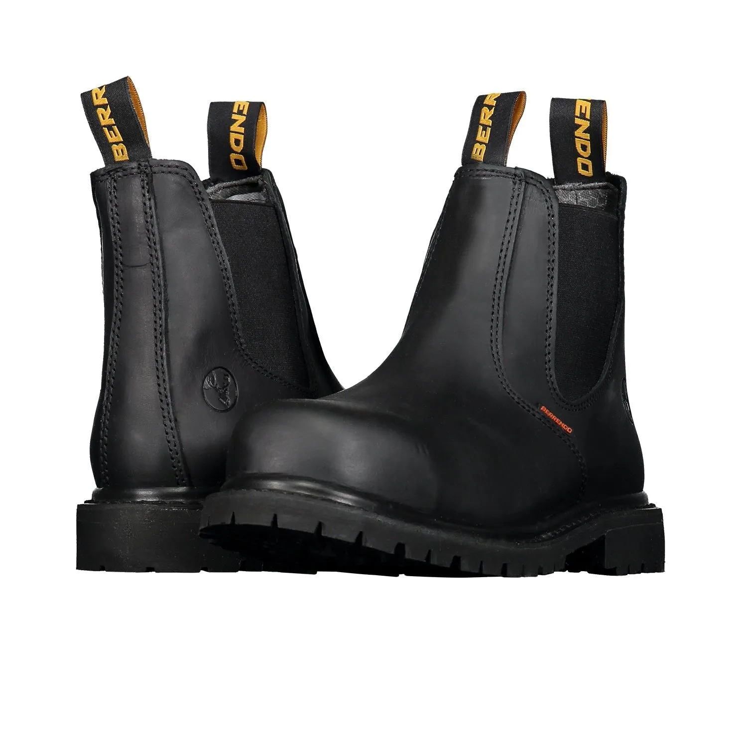 Smart Style All Day Comfort Design 6" Steel Toe Work Boots for Men and Pull On Chelsea and Electrical Hazard and Oil and Slip Resistant