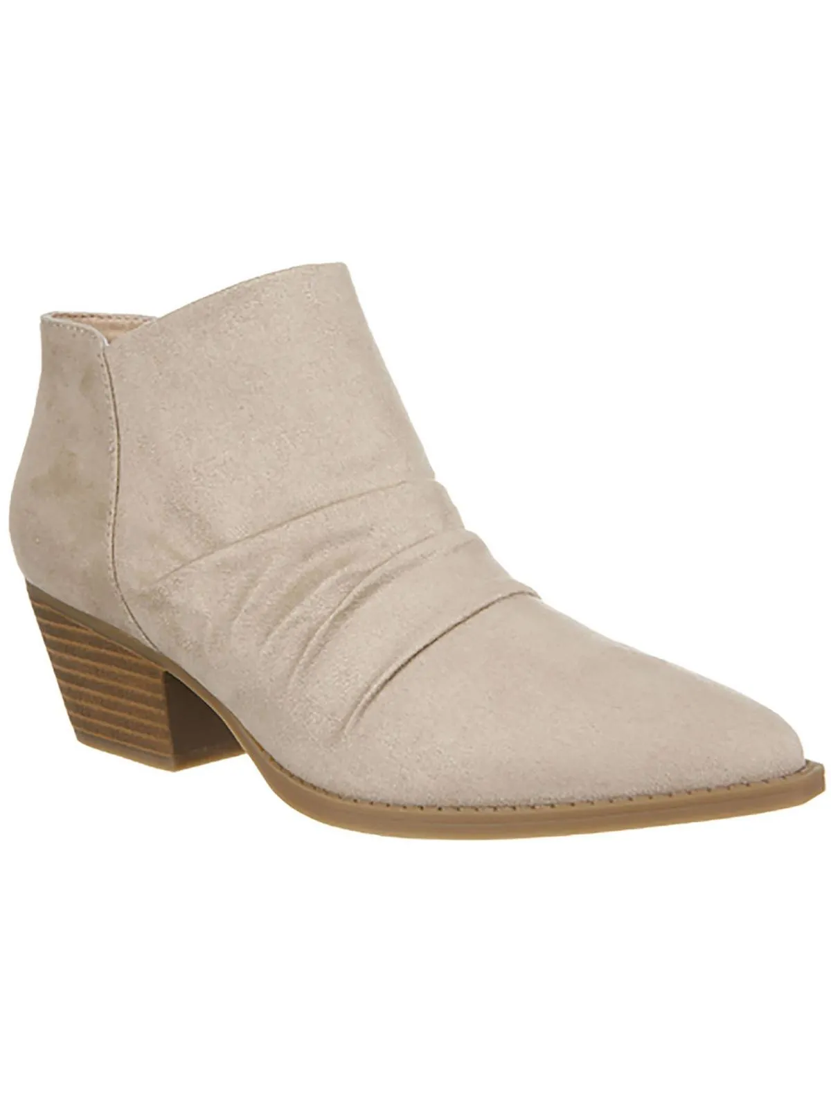 Reba Womens Faux Suede Ruched Booties High   Quality