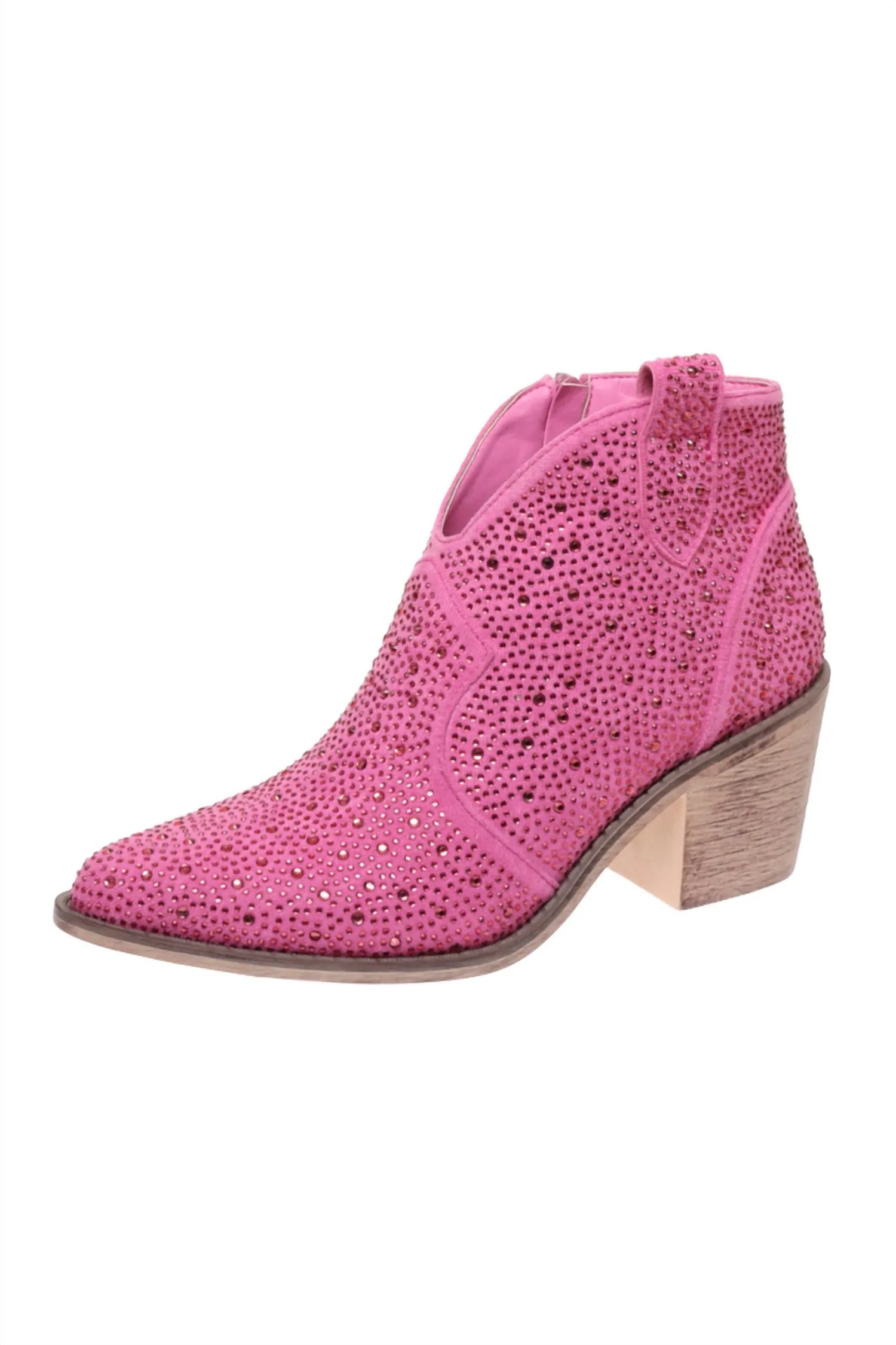 Skin Hug High Traction Trail Runner Women's Made For Fame Rhinestone Booties In Pink