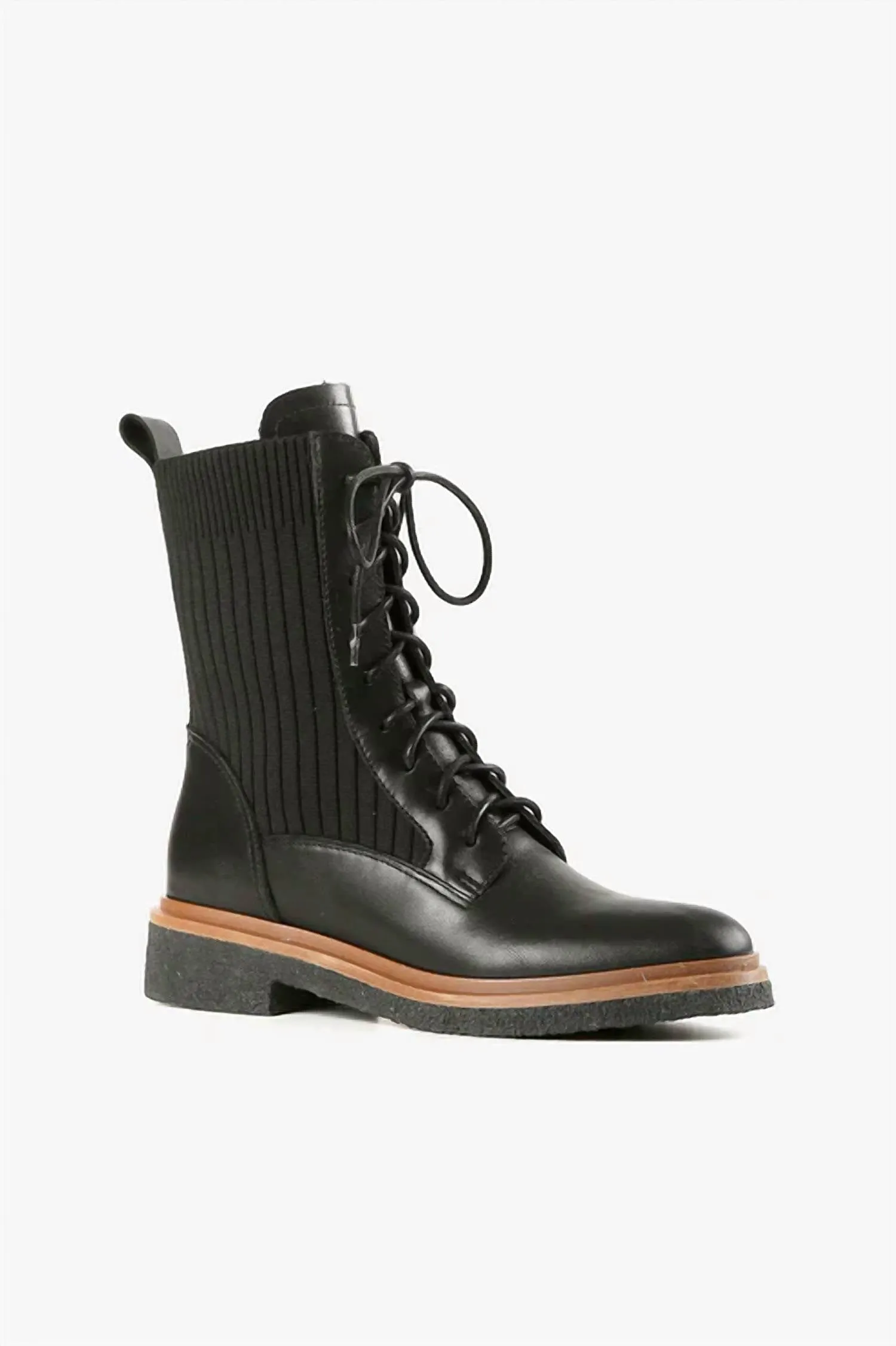 Women's Sock Camper Boots In Black Comfort Cushioning