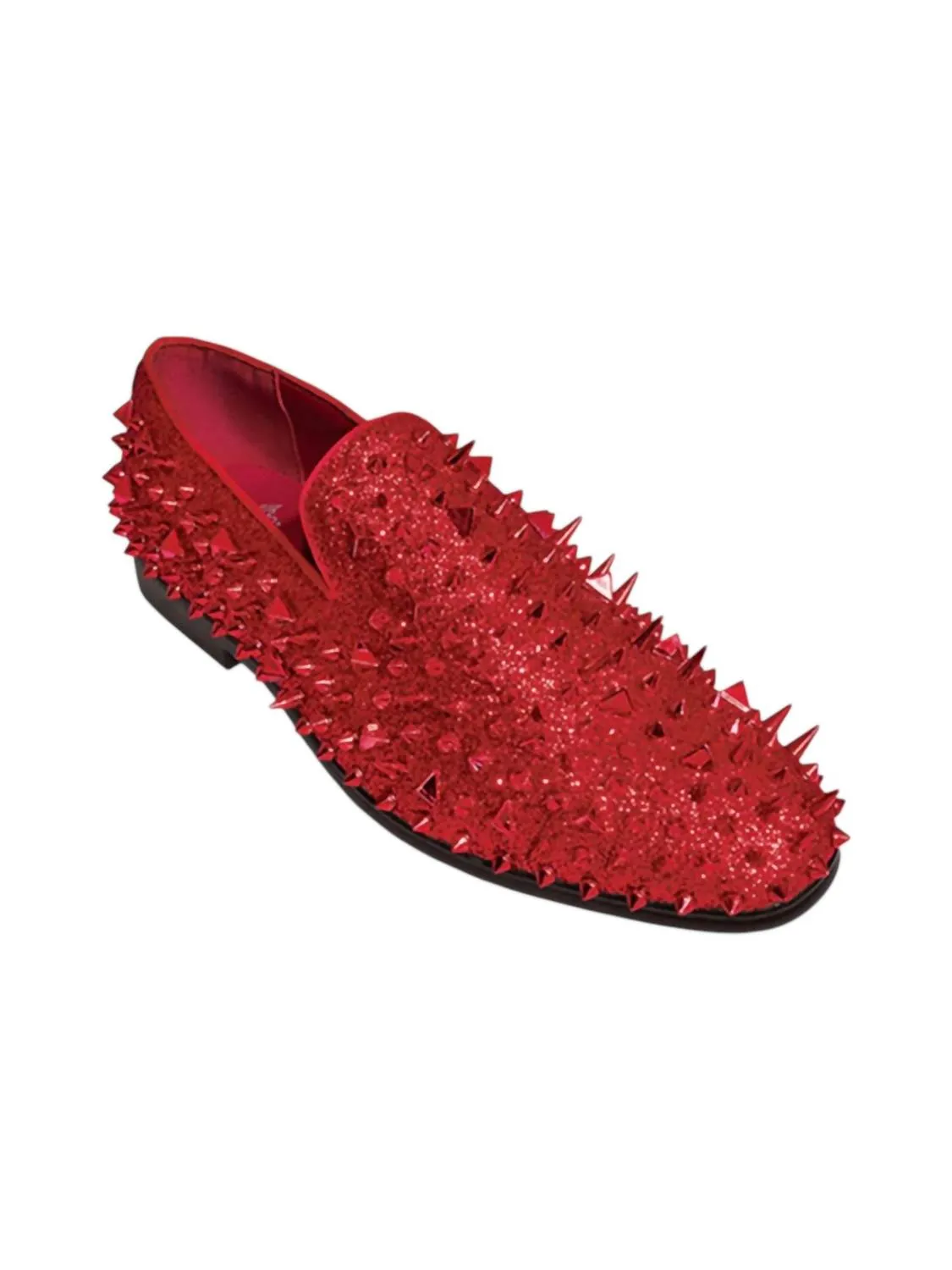 Low Profile Easy Access Men's Spiked Glitter Smoker Shoe In Red