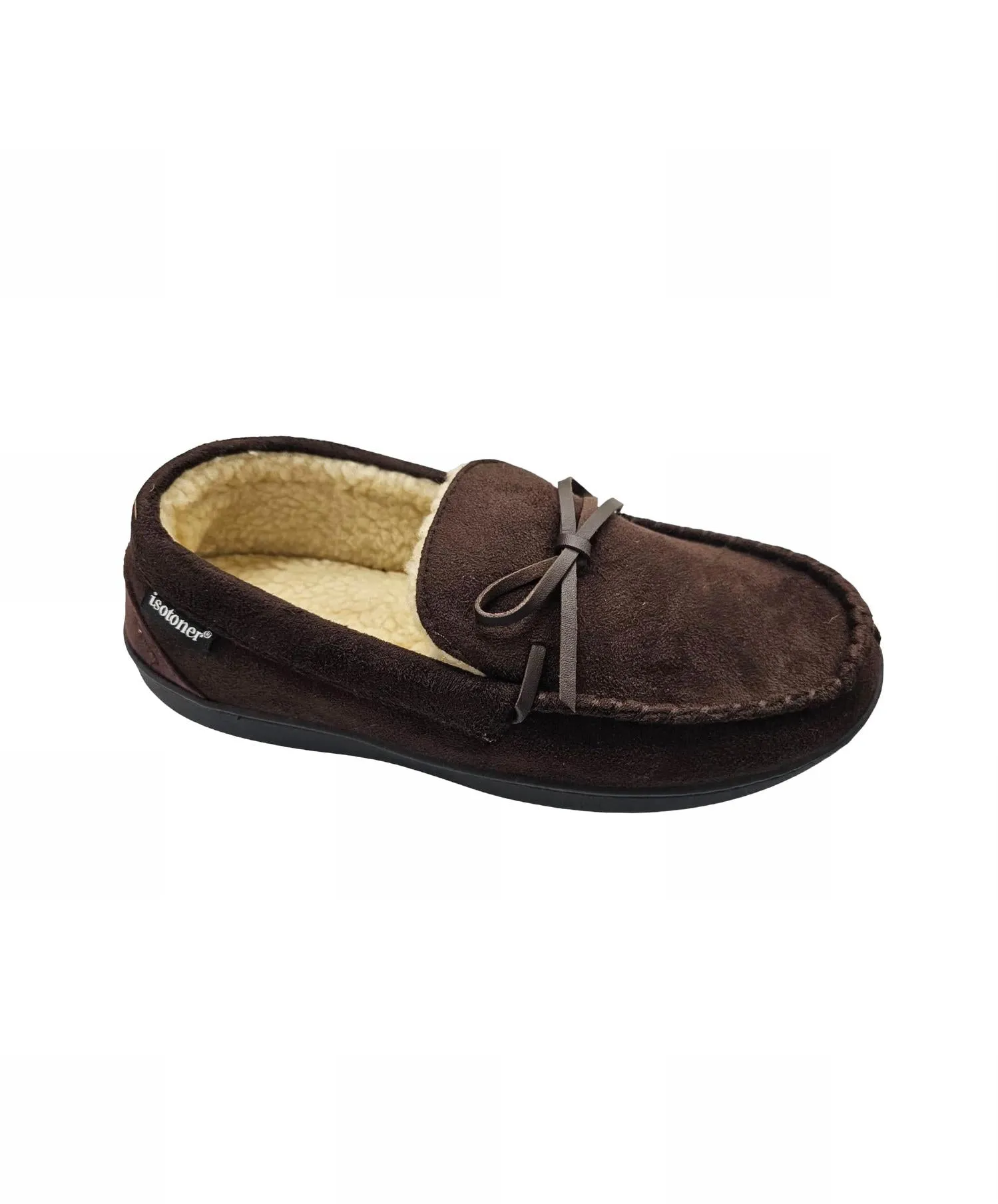Easy Walk Step In Fit Men's Microsuede Nigel Moccasin Slipper In Dark Chocolate