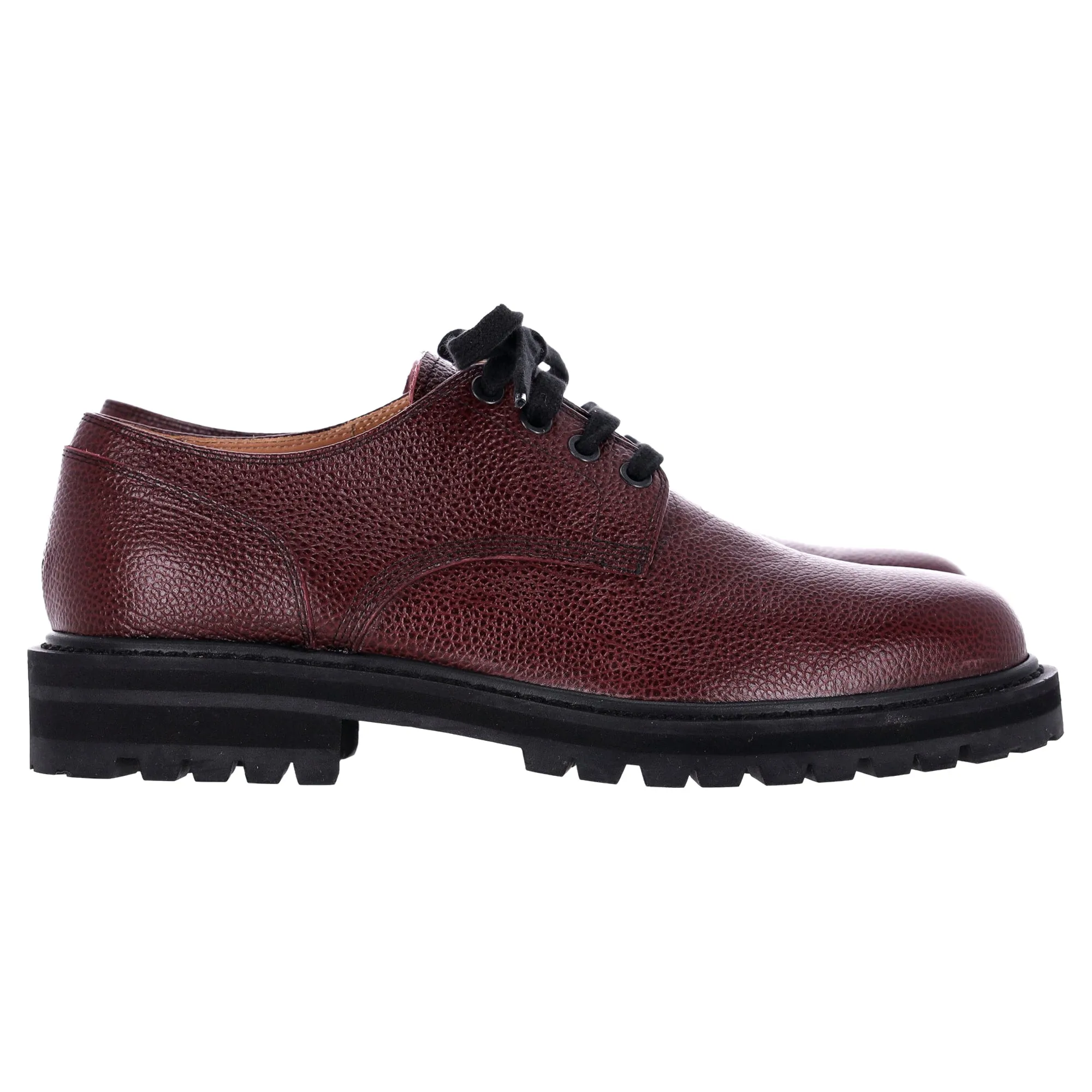 Instant Fit Shoes Dries Van Noten Lace-Up Derby Shoes in Burgundy Leather
