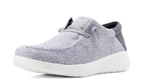 Men's Hilo 2.0 Stretch Distressed Casual Shoe In White/grey Easy Slip On Shoes