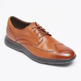 Rockport Truflex Dressport CI9555 Dress Shoes Men's US 10.5 Tan Wing Tip TF1263 Stretchable Material