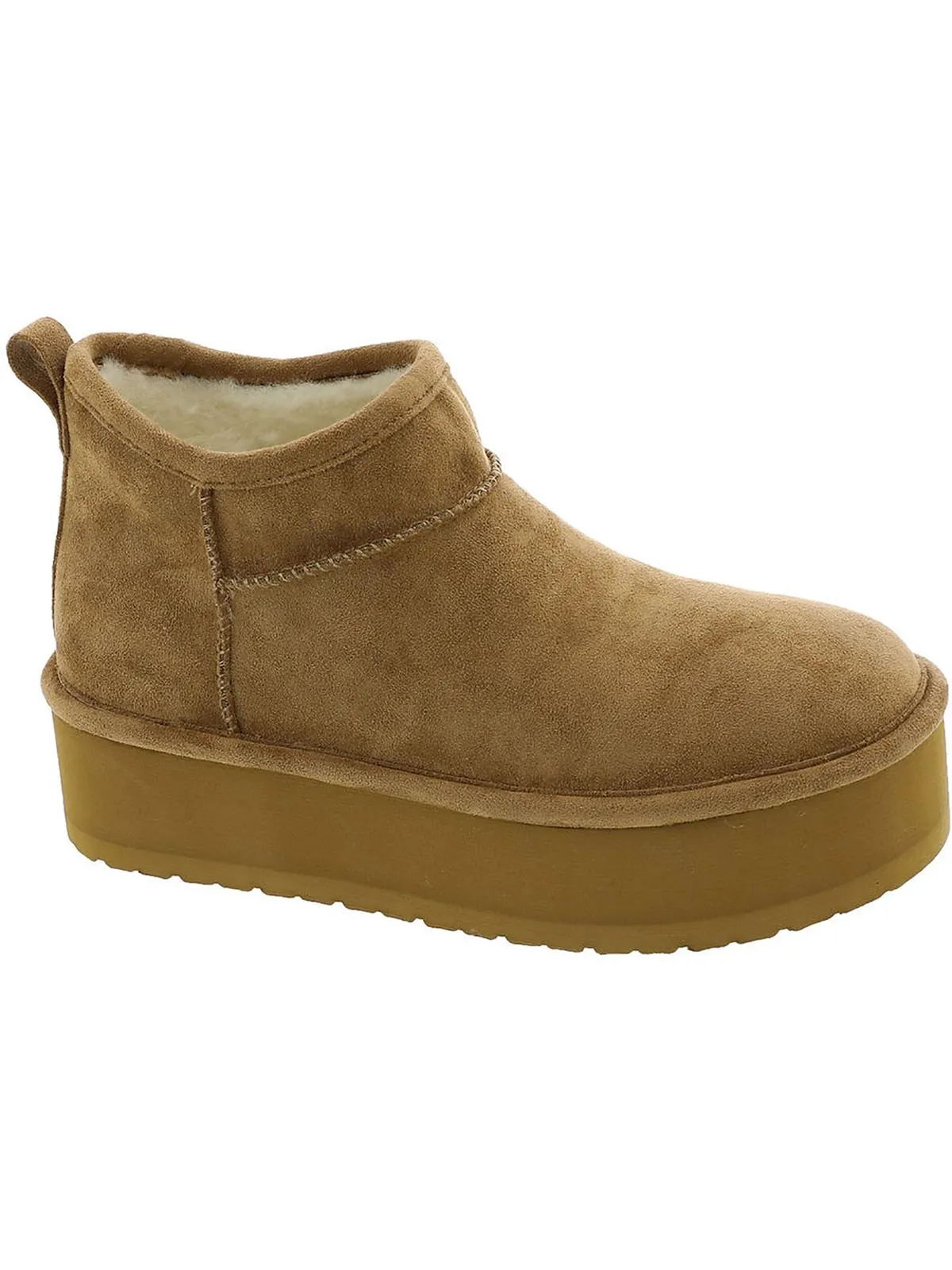 embracce Womens Faux Suede Platform Ankle Boots Mud Resistant Mountain Climber ZipUp