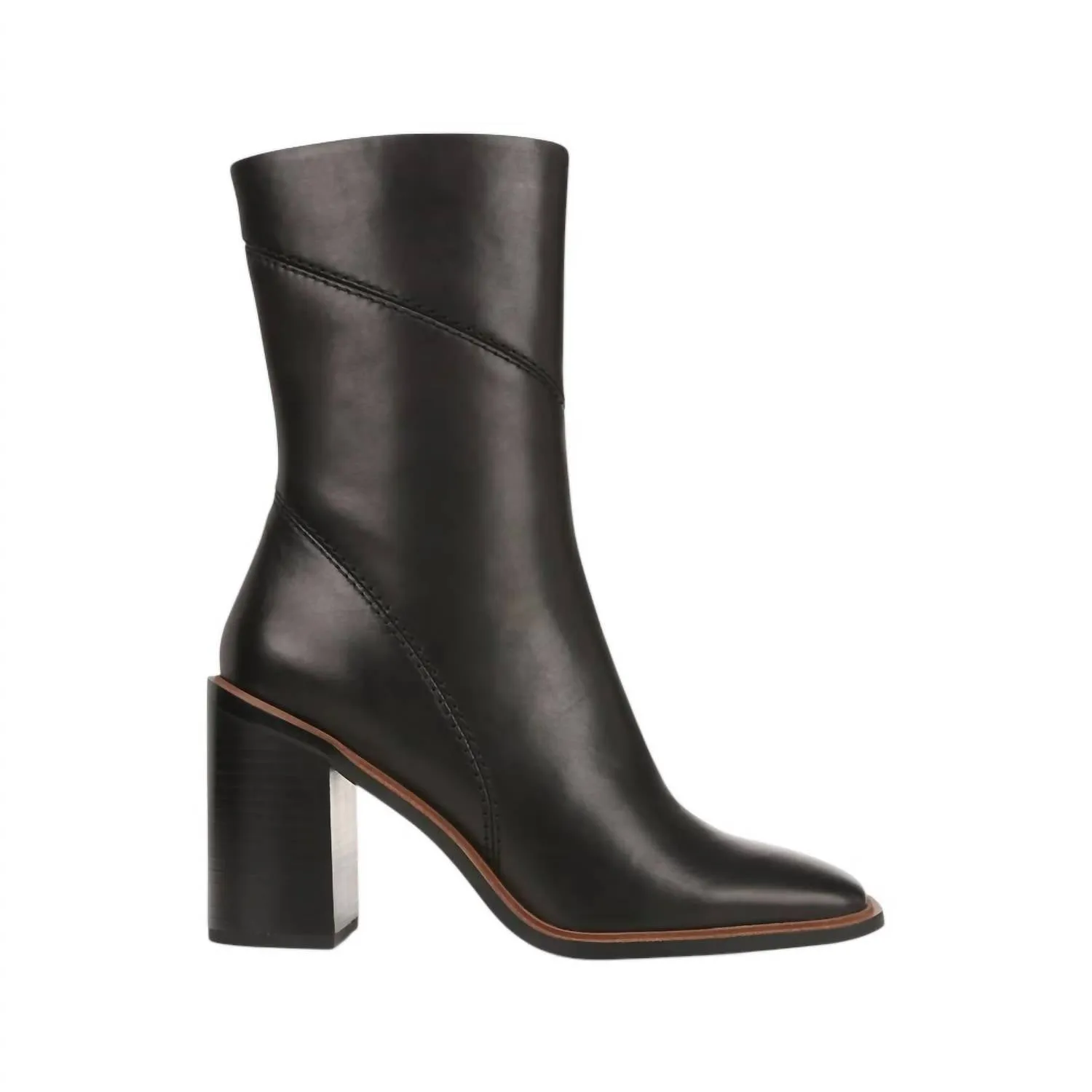 Shock absorption Urban Utility Stevie Mid Calf Boots In Black Leather