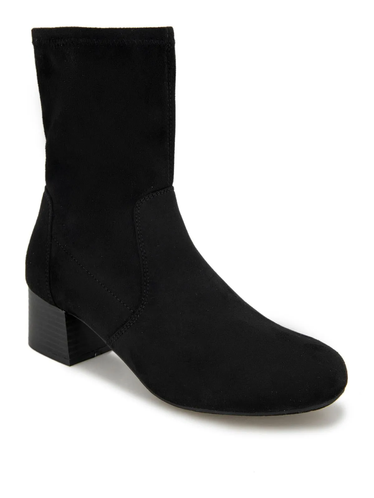 Breathable Support Road Stretch Womens Faux Suede Block Heel Ankle Boots