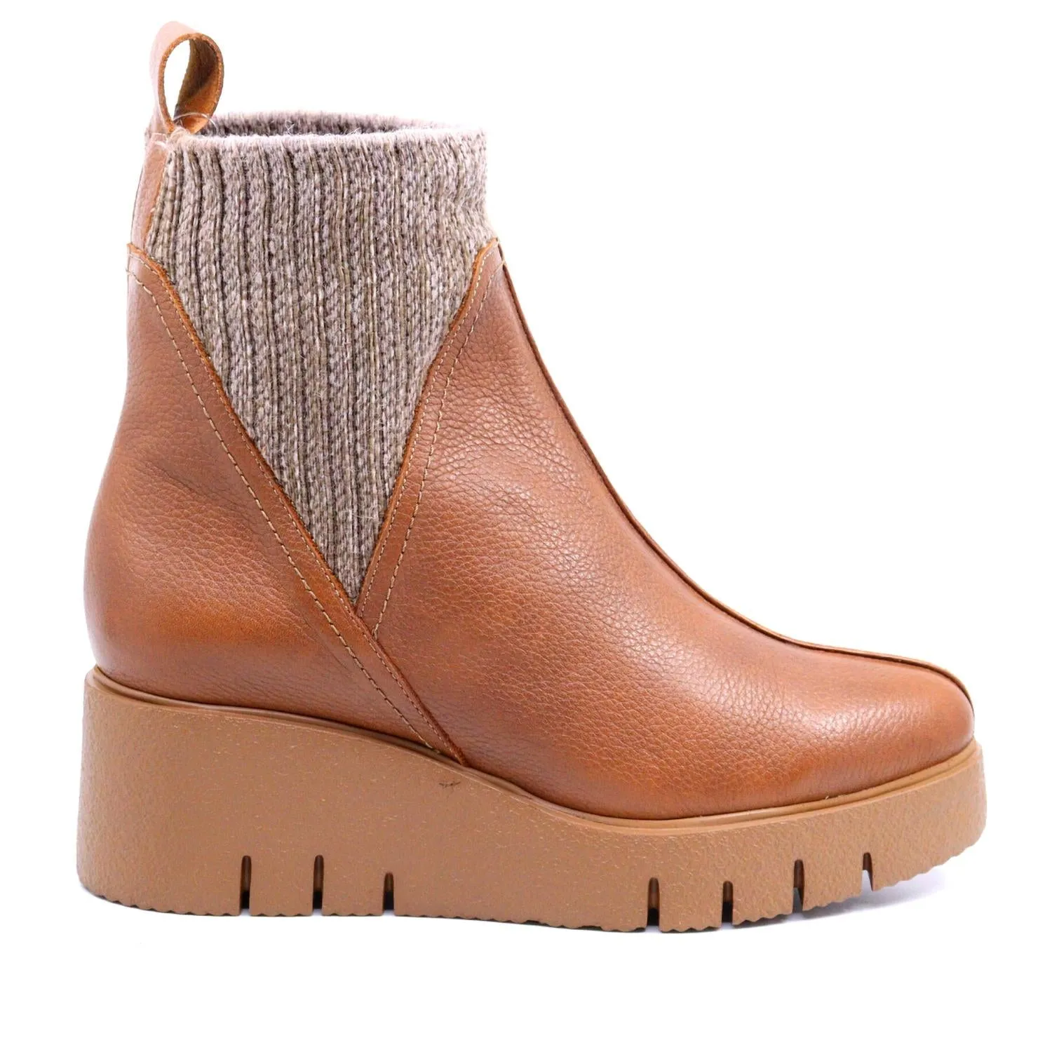 Women's Indios Knit Boots In Cuero Brown Free Spirit Reinforced Form Morning Walk