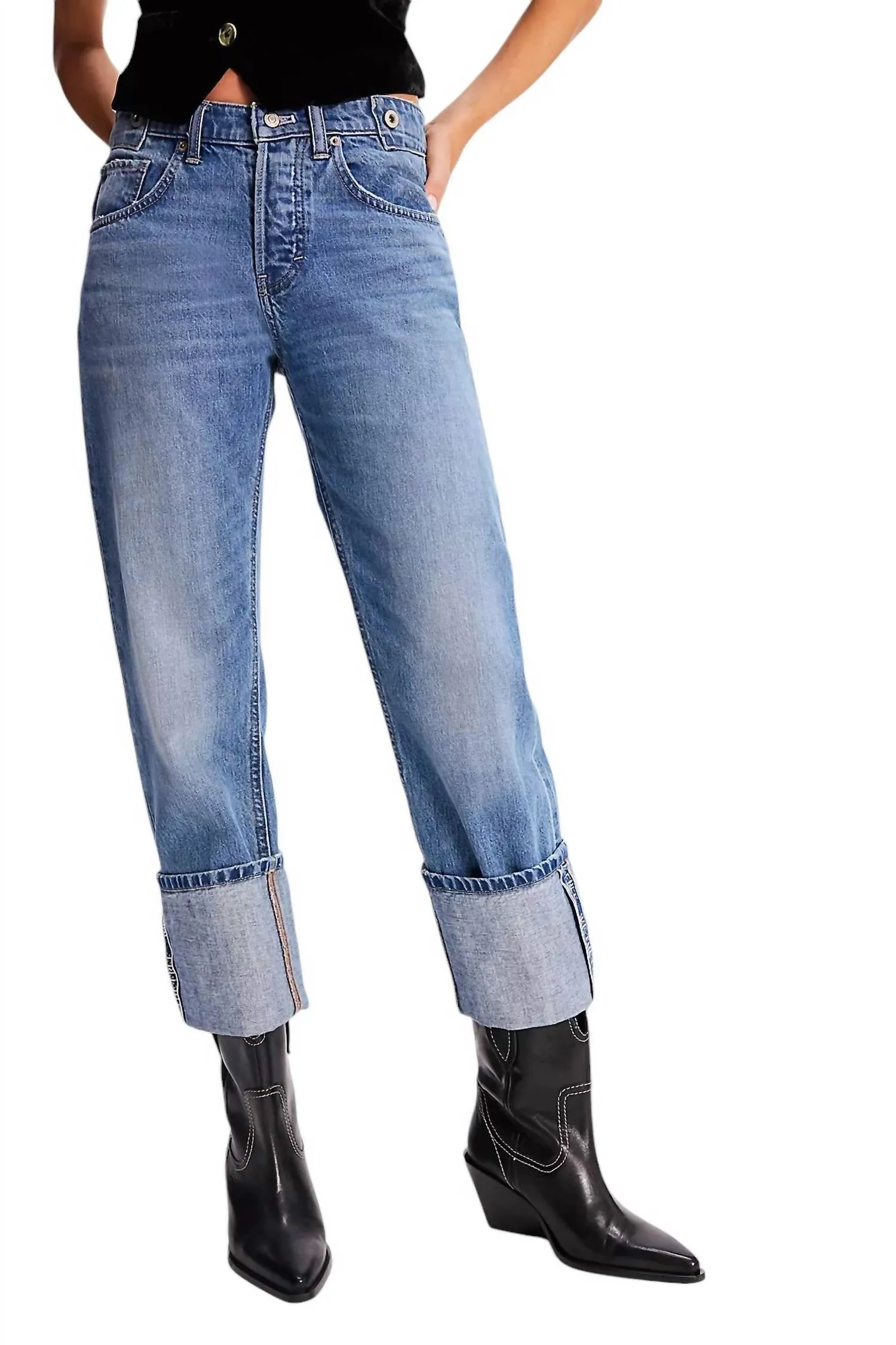 Pastel Glow Functional Fit Women's Pitchfork Western Boot In Victorian Black