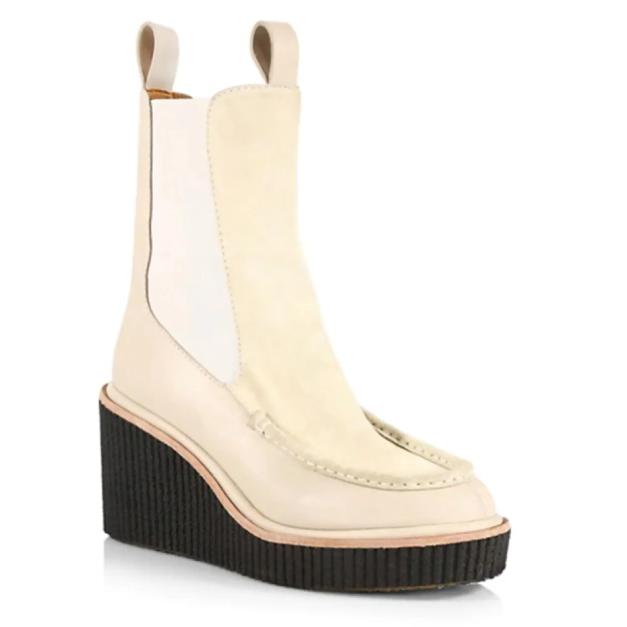 Outdoor Explore Rag & Bone Women's Sloane Suede & Leather Chelsea Boots Beige Paloma Wedge